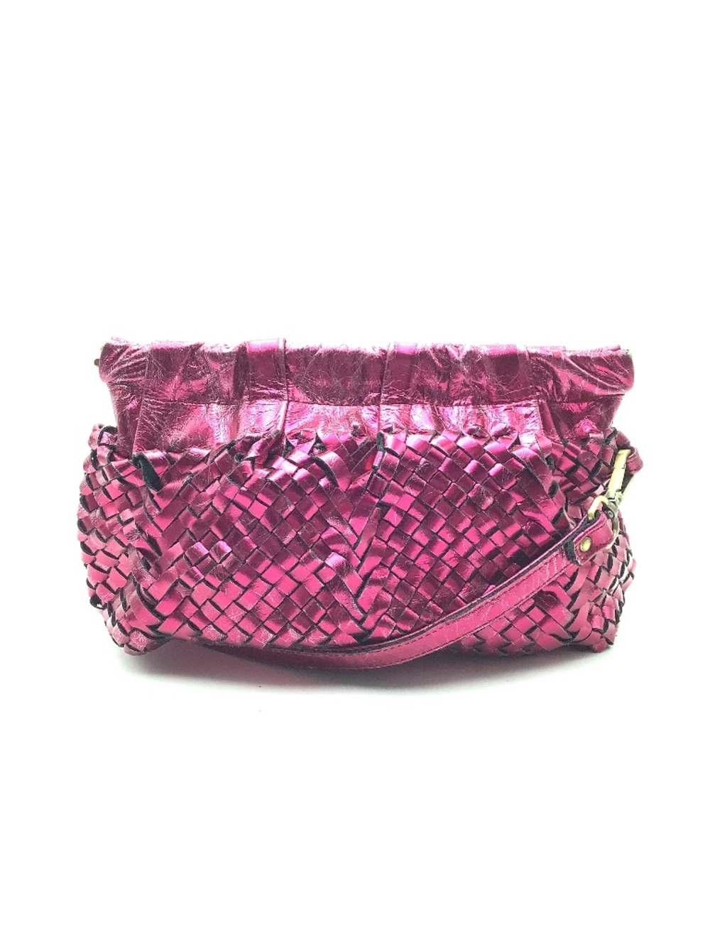 Claramonte Metallic Woven Crossbody Purse
